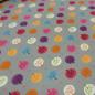 Preview: Fabric cotton jersey circles dots trees design taupé curry orange red blue colorful children's fabric dress fabric