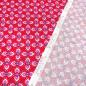 Preview: Stoff Baumwolle Popeline mit retro Blumenmuster Design rot rosa weiß blau Kleiderstoff Kinderstoff Dekostoff