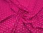 Preview: Stoff Viskose Jersey mit 2 mm Punkte Pünktchen Design pink weiß Kleiderstoff Kinderstoff