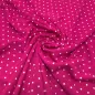 Preview: Stoff Viskose Jersey mit 2 mm Punkte Pünktchen Design pink weiß Kleiderstoff Kinderstoff