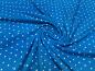 Preview: Fabric viscose jersey with 2 mm dots dots design blue-turquoise white dress fabric children's fabric
