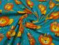 Preview: Stoff Baumwolle Jersey mit Löwe Löwen Design petrol orange bunt Kinderstoff Kleiderstoff