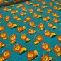 Preview: Stoff Baumwolle Jersey mit Löwe Löwen Design petrol orange bunt Kinderstoff Kleiderstoff