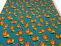 Preview: Stoff Baumwolle Jersey mit Löwe Löwen Design petrol orange bunt Kinderstoff Kleiderstoff