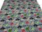 Preview: Stoff Baumwolle French Terry Sweatshirtstoff Dino Dinosaurier Design grau grün rot beige schwarz Kinderstoff Kleiderstoff