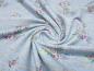 Preview: Fabric summer sweatshirt fabric French Terry with trendy maritime anchor flowers waves design light gray melange light blue white colorful dress fabric kids fabric
