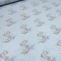 Preview: Stoff Sommer Sweatshirtstoff French Terry mit trendy Maritim Anker Blumen Wellen Design hellgrau melange hellblau weiß bunt Kleiderstoff Kinderstoff