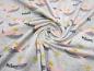 Preview: Fabric cotton jersey with whale princess crown design grey melange pink black gold children's fabric dress fabric