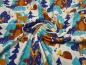 Preview: Stoff Baumwolle Jersey mit Waldtiere Rehe Bären Füchse Igel Hasen Design beige blau türkis braun bunt Kinderstoff Kleiderstoff