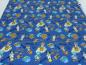 Preview: Fabric cotton jersey with space teddy bear Ufo Moon design blue brown yellow colorful children's fabric dress fabric