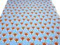 Preview: Fabric cotton jersey with foxes fox head design blue white orange children's fabric dress fabric