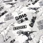 Preview: Fabric cotton french terry sweatshirt fabric dino dinosaur design black white gray children's fabric dress fabric