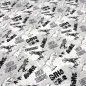 Preview: Fabric cotton french terry sweatshirt fabric dino dinosaur design black white gray children's fabric dress fabric