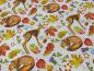 Preview: Stoff Baumwoll French Terry Sweatshirtstoff mit Rehe Füchse Herbst Blätter Design grau melange braun orange bunt Kinderstoff Kleiderstoff