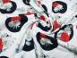 Preview: Fabric cotton jersey flowers roses dots design white red black gray dress fabric children's fabric
