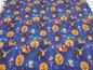 Preview: Stoff Baumwolle French Terry Sweatshirtstoff Füchse Hasen Rehe Waldtiere Design jeans blau orange braun bunt Kinderstoff Kleiderstoff