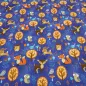 Preview: Fabric cotton French Terry sweatshirt fabric foxes rabbits deer forest animals design jeans blue orange brown colorful children's fabric dress fabric