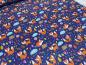 Preview: Stoff Baumwolle Jersey Fuchs Füchse Pilze Design blau orange weiß bunt Kinderstoff Kleiderstoff