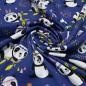 Preview: Fabric cotton jersey panda bear design blue white black colorful children's fabric dress fabric