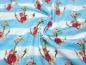 Preview: Stoff Baumwolle Jersey Anker Rosen Streifen Design weiß türkis-blau rot bunt Kinderstoff Kleiderstoff