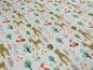 Preview: Stoff Baumwolle Jersey Waldtiere Bär Rehe Füchse Eulen Hasen Bäume Design natur beige braun mint orange bunt Kinderstoff Kleiderstoff