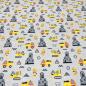 Preview: Fabric cotton jersey excavator construction worker truck design gray yellow orange black white children's fabric dress fabric