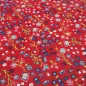 Preview: Cord Feincord Stoff 100% Baumwolle Vögel Schmetterlinge Blumen rot bunt