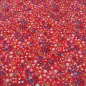 Preview: Cord Feincord Stoff 100% Baumwolle Vögel Schmetterlinge Blumen rot bunt