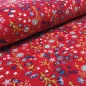 Preview: Cord Feincord Stoff 100% Baumwolle Vögel Schmetterlinge Blumen rot bunt