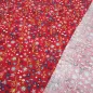 Preview: Cord Feincord Stoff 100% Baumwolle Vögel Schmetterlinge Blumen rot bunt