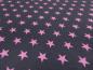 Preview: Stoff Baumwolle Jersey mit Sterne Design grau rosa Kinderstoff Kleiderstoff