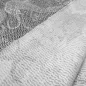 Preview: Stoff Stretch Baumwolle Piqué Paisley Design weiß schwarz grau Kleiderstoff