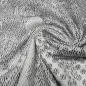 Preview: Stoff Stretch Baumwolle Piqué Paisley Design weiß schwarz grau Kleiderstoff