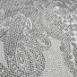 Preview: Stoff Stretch Baumwolle Piqué Paisley Design weiß schwarz grau Kleiderstoff