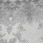Preview: Stoff Stretch Baumwolle Piqué Paisley Design weiß schwarz grau Kleiderstoff