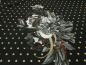 Preview: Stoff Viskose Jersey Stoffpanel 79 cm Punkte Blumen Design schwarz beige grau bunt Kleiderstoff