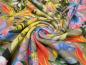 Preview: Stoff Sweatshirtstoff French Terry mit Blumen Design taupé gelb grün blau rot bunt Kleiderstoff