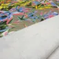 Preview: Stoff Sweatshirtstoff French Terry mit Blumen Design taupé gelb grün blau rot bunt Kleiderstoff
