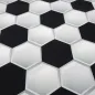 Preview: Cotton Poplin Fabric with 3D Soccer Design in Black, White, and Gray—Clothing Fabric, Children's Fabric, Decorative Fabric