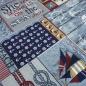 Preview: Stoff maritimer Dekostoff Sailing Schiffe Leuchtturm Anker Design blau grau rot beige weiß Taschenstoff Tischdeckenstoff Patchworkstoff Kissenbezugsstoff