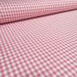 Preview: Stoff Baumwolle 2 mm Zefir Karo rosa weiß kariert Kleiderstoff Kinderstoff Dekostoff