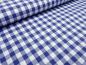 Preview: Stoff 100% Baumwolle Zefir Karo 1 cm blau weiß kariert Kleiderstoff Dekostoff Blusenstoff