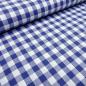 Preview: Stoff 100% Baumwolle Zefir Karo 1 cm blau weiß kariert Kleiderstoff Dekostoff Blusenstoff