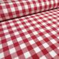 Preview: Stoff 100% Baumwolle Zefir Karo 1 cm rot weiß kariert Kleiderstoff Dekostoff Blusenstoff