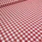 Preview: Stoff 100% Baumwolle Zefir Karo 1 cm rot weiß kariert Kleiderstoff Dekostoff Blusenstoff