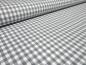 Preview: Fabric 100% cotton Zefir 5 mm check white light gray plaid dress fabric decoration fabric