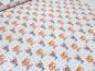 Preview: Stoff Baumwolle Jersey mit Wintertiere Hirsche Füchse Design weiß braun orange grün bunt Kinderstoff Kleiderstoff