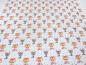 Preview: Stoff Baumwolle Jersey mit Wintertiere Hirsche Füchse Design weiß braun orange grün bunt Kinderstoff Kleiderstoff