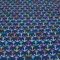 Preview: Stoff Softshell Stoff Anker blau multicolor wasserabweisend Outdoorstoff Jackenstoff Mantelstoff