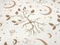 Preview: Fabric cotton jersey in boho leaves style trees moon stars design beige sand brown children's fabric dress fabric